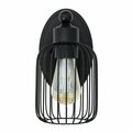 Lalia Home Ironhouse 10.5in One Light Decorative Cage Wall Sconce Wall Mounted Fixture, Black LHW-2001-BK